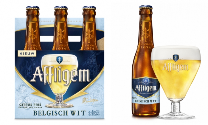 Affligem Belgisch Wit sixpack, flesje en glas 